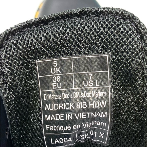 Dr. Martens Audrick 8IB HDW Black Leather, Lady’s Combat Boots. - Picture 6 of 8